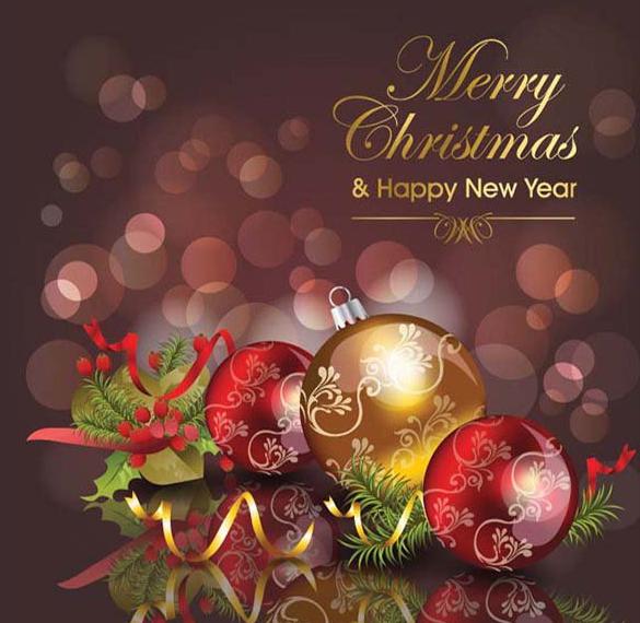 Поздравительная открытка на Новый год на английском языке
