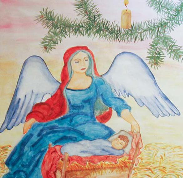 Рождественская открытка рисунок карандашом